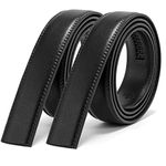 JASGOOD Men's Leather Ratchet Belt Strap without Buckle, Replacement Leather Belt Strap 35mm/1.38'', Fit 40mm/1.57'' buckle