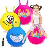 Ynanimery Space Hoppers for Kids Age 3 4 5 6 7 8 9, 18 Inch Space Hopper with Handle, Hopper Ball with Pump for Boys Girls Age 3-8 Indoor and Outdoor Garden Game