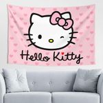 BONDIJ Cartoon Pink Cat Kawaii Tapestry Aesthetic Cute Room Decor Anime Tapestry Birthday Decorations Wall Hanging Gifts for Teen Girl Bedroom Living Room 60""x40"", onesize