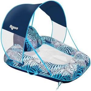 Zero Gravity Chair with Canopy Removable Canopy Fixed Seat 42inx40in Blue Ferm Print - Cool Mesh