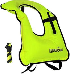 Inflatable Snorkel Vest Adult Snorkeling Jackets Free Diving Swimming Safety Load Up to 220 Ibs Green