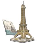 Universal Castle 3D Puzzles Large Architecture Fun DIY Building Model Craft Kit Education Toy for Adult and Kids Home Decoration Gift (Eiffel Tower 36 Pieces)