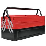 Plantex tool box/tools box for tools/tool box empty/toolbox with large capacity 5 - cabinets/tool organizer/tool box for home (red & black) - Metal