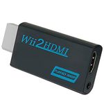 Wii to HDMI Converter, Wii to HDMI Adapter with 1080P/720P HD Output Video and 3.5mm Jack Audio Converter Adapter, Supports All Wii Display Modes Black