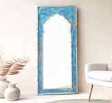 CORSICA DESIGNS 72X30 Wooden Jharokha Full Body Rectangular Mirror For Living Room, Bedroom And Corner, Full Length Mirror In Big Size, Saint Gobain Glass, Wall Hanging And Floor Standing