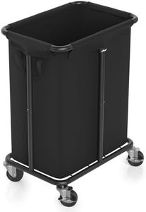 Hodonas Laundry Basket with Wheels, Rolling Laundry Hamper, 46 Gallons (170L), Removable and Machine Washable Liner, Steel Frame, Large Laundry Cart for Laundry Room, Bedroom, Bathroom, Dorm - Black