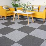 Nisorpa 20pcs Carpet Tiles 50X50cm, 5m2 Commercial Carpet Tiles Non-Slip Carpet Tiles Clearance Adhesive Heavy Duty Carpet Floor Tiles Freely Splice Carpeting for Home Office - Dark Grey