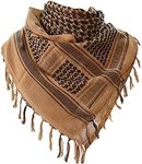 Aonal Military Shemagh Tactical Desert Scarf, 100% Cotton Keffiyeh Neck Head Scarf Wrap for Men Women,A-tan