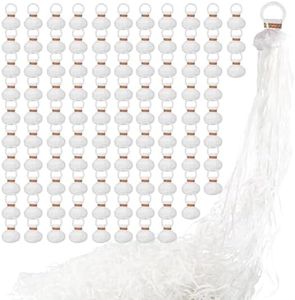 No Mess Streamers 100pack, White Confetti Poppers,Hand Throw Party Poppers No Mess for Birthday, Graduation, Wedding Send Off, Engagement Party Favors(White 100Pack)