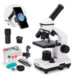 USCAMEL 40X-2000X Microscope for Adults Student Kids, Compound Biological Profesional Microscope with Microscope Slides Set and Phone Adapter for School Laboratory Home Education