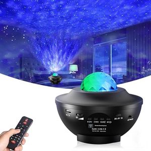 Galaxy Star Projector, Amorno Nebula LED Night Light for Room Decor, Ocean Wave Starry Sky Light Projector for Bedroom/Home Theater, Remote & Bluetooth Speaker, for Kids Teen Girl Boy Adults Gifts