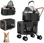 Double Pet Stroller for Dogs and Ca