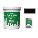 NADAMOO Tub and Tile Refinishing Paint, Black, 500g / 17.5 oz, DIY Bathtub Sink Reglaze Kit Countertop Resurface Kit for Bathroom Kitchen Porcelain Fiberglass, Semi-matte Coat