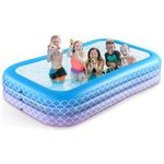 Sunrio Inflatable Pool for Kids and Adults-120" X 72" X 22" Full-Sized Inflatable Swimming Pool Leakproof Blow Up Pool Above Ground for Backyard, Outdoor, Garden, Summer Water Party