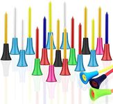 FINGER TEN Plastic Golf Tees 2 3/4 3 1/4 2 1/8 Height Long Short Value 50 Count, Multicolor Rubber Cushion Durable Bulk Colored White Orange Red for Men Kids Women Gift Pack (83mm 70mm 54mm) (3 1/4 Inch = 83mm)