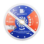 BRSCHNITT Diamond Blade for Concrete Masonry,7 Inch (180mm) with Arbor 1"-7/8"-5/8" Dry/Wet Continuous Rim Diamond Cutting Disc for Granite Marble Stone Hard Concrete Reinforced Concrete