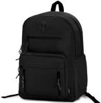 VASCHY School Backpack, Lightweight Two Compartments Daypack Schoolbag Bookbag for Teen Boys Girls/College/Work/Men Women Black