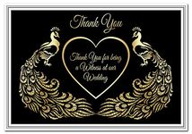 Thank You for Being Our Wedding Witness Card - Wedding Witnesses Thank You - Unusual Unique Keepsake of The Marriage Ceremony - Quality - Special Appreciation Cards - Gold Peacock Heart