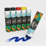 iCrayon Large Water Soluble Pastels, Upgraded Fully Dissolvable Formula, 6 Basic Colors for Artists & Hobbyists, Ideal for Blending & Watercolor Effects