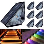 Solar Step Deck Lights Outdoor: CIYOYO 6 Pack Solar Step Light, Waterproof Warm White/7 RGB Color Glow Solar Fence Lights for Patio Stairs Post Pathway Porch Driveway Garden Decor