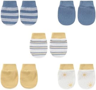 falianni 5 Pairs Baby Not Scratch Mittens 0-6 Months New born Boy Girl Gloves Cute Infant Accessories