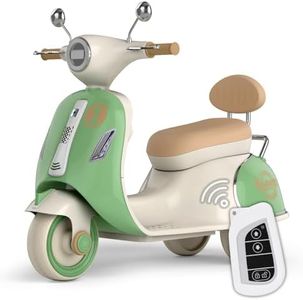 kidsROAR Electric Bike for Kids, Battery Operated Vintage Scooter for Girls and Boys with Music Wide Seat, Safe Bike for Kid, Ages 2-6 Years, Stylish & Fun Design SR-6188 (Green)