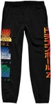 Bioworld Dragonball Z Gradient Tripanel Kanji Men's Black Graphic Jogger Pants-XXL