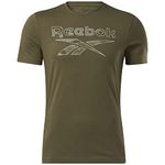 Reebok Men's Camouflage Regular Fit T-Shirt (QD328_Army Green