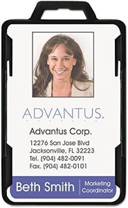 Advantus Secure Two-Card RFID Blocking Badge Holder, Maximum Insert Size: 3-3/8 x 2-1/8 Inches, Black, 20 per Pack (76417)