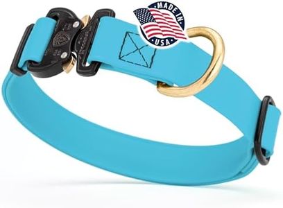 Viper BioThane Dog Collar with Cobra Metal Buckle – Tactical, Odor Resistant, Waterproof Collars for Large Dogs & Medium Dogs – Made in USA (L 15-25in W 1in, Sky Blue)