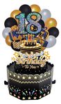 scicent Birthday Card 18th Birthday Popup Cards for Girls Boys 18th Anniversary Card Black Gold Birthday Card for 18 Year Old Foil Balloons Cards - 22707