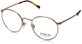 Polo Ralph Lauren Men's PH1179 Prescription Eyewear Frames, Shiny Dark Rose Gold/Demo Lens, 48 mm