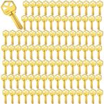 Brass Finish Key Blanks, KW1 Uncut Blank Keys, Pack of 100 Keys