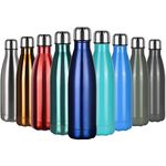 flintronic Stainless Steel Water Bottle,500ml Double Walled Vacuum Flask with Cleaning Brush, BPA Free 12 Hours Hot&Cold Sport Drink Bottle for Gym, Home, Office, Outdoor, Work