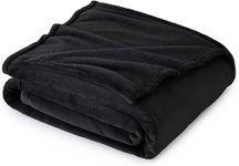 Fleece Throw Blanket Twin Size Fuzzy Lightweight Warm Soft Plush Blanket for Couch, Bed, Chair | Cozy Microfiber Reversible 50x60 Sherpa Throw Blanket for Kids, Adults, Pets (Midnight Black)