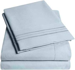 1500 Supreme Collection Extra Soft King Sheets Set, Misty Blue - Luxury Bed Sheets Set with Deep Pocket Wrinkle Free Hypoallergenic Bedding, Over 40 Colors, King Size, Misty Blue