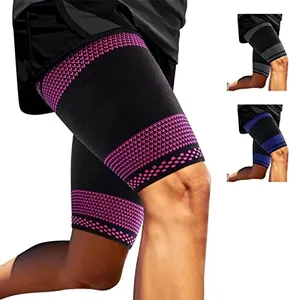 ABYON Thigh Compression Support Sleeves (1 Pair), Thigh Brace Breathable Elastic for Hamstring Quadricep Pain Relief, Anti Slip Upper Leg Sleeves for Men and Women