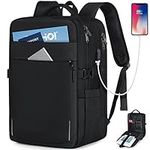 Laptop Backpack 15.6 Inch Waterproof Travel Backpack for Men Women Anti-Theft Luggage Backpack with USB Charging Port TSA Computer Backpack for Work College Business,Black