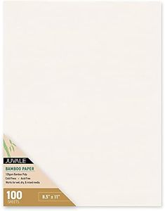 Juvale 100-Pack Cold Press Bamboo Paper Sheets for Mixed Media, Drawing, Painting, 120GSM (8.5 x 11 in)