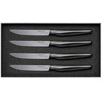 Kyocera SK-4PC Advanced Ceramic Steak Knife Set, One Size, Black/Black