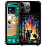 Goodsprout Compatible with iPhone 14 Pro Max Case,Colorful Elephant Forest Amazing Pattern Design Shockproof Anti-Scratch Hard PC Back Case for iPhone 14 Pro Max