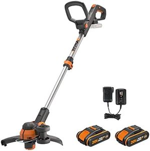 WORX 20V Cordless 2-in-1 Trimmer/Edger with 2X POWERSHARE 2Ah Batteries and 1x Charger - WG163E