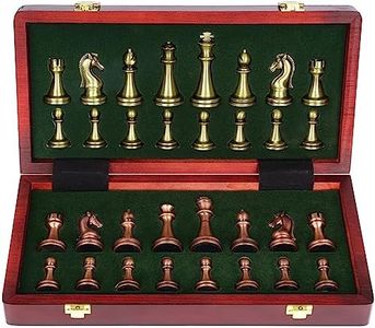 Agirlgle International Chess Set with folding wooden chess board and Classic Handmade Standard pieces