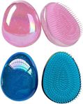 VinBee Detangler Hair Brush Detangling Hair Extension Brush for Women, Girls and Kids childrens Mini Compact Hair Brush Comb Wet Dry knot Long Hair-Blue and Pink 2Pc Set