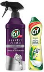 CIF Perfect Finish Limescale Remover Spray | 100% Effective |435ml & Abrasive Surface Cleaner Cream, Lemon| Kitchen, Removes Grease, Dirt & Tough Stains with Natural Cleaning Particles, 500 ml