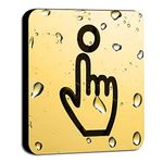 Doorbell Sign Acrylic 6×6cm Please Ring The Bell Simple Style with Double-sided Tape, Waterproof, Sun Protection, Not Easy to Fade for Home School Office Front Door Wall Plaque (Gold)