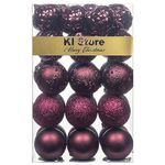 Art Beauty Magenta Purple Christmas Baubles 60mm Christmas Tree Decoration Ornaments 30pcs Shatterproof Balls for Xmas Hanging Decorations Festival Holiday Decor