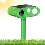 Solar Cat Repellent, Cat Deterrents Cat Repellent Ultrasonic Animal Repellent 3 Modes with Motion Sensor, Outdoor Waterproof Pest Repeller for Squirrels Cats Dogs Rats