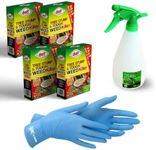 Doff 4 x Tree Stump And Tough Weed Killer Sachet with VR Angel 1 Pair Non-Sterile Gloves & 750ml Plastic Spray Bottle for Kills down to the roots Use on Cut Tree Stumps - (8 x 80ml Sachet)