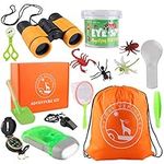 GTPHOM Outdoor Explorer Kit Gifts Toys - 20 Pieces Birthday Present for 3-10 Years Old Boys Girls Adventure STEM Backpacking Compass Binocular Camping Bug Catcher Play for Kids